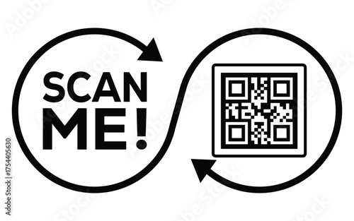QR code scan icon set. Scan me frame. QR code scan for smartphone. QR code for mobile app, payment and identification. Vector illustration.