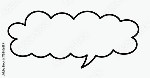 Cloud shaped speech bubble vector illustration for declarative eps graphics scalable icon silhouette vector illustration white background