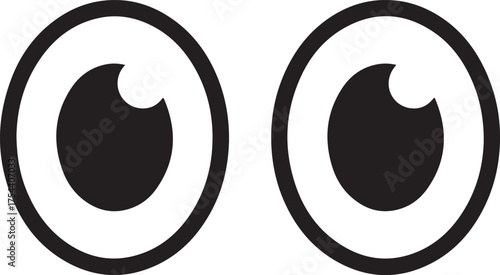 Funny Cartoon Googly Eyes Vector Graphic on White Background