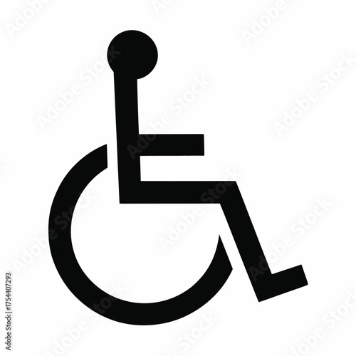 Scalable vector illustration accessible icon for wheelchair users universal symbol eps format silhouette vector illustration white background