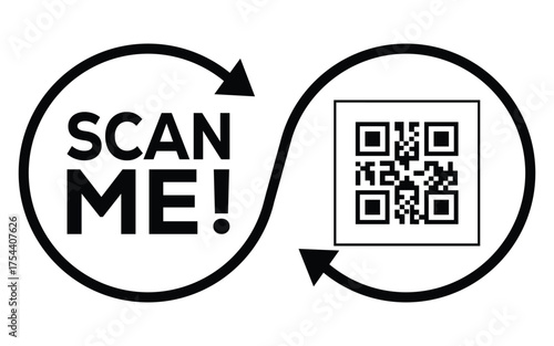 QR code scan icon set. Scan me frame. QR code scan for smartphone. QR code for mobile app, payment and identification. Vector illustration.
