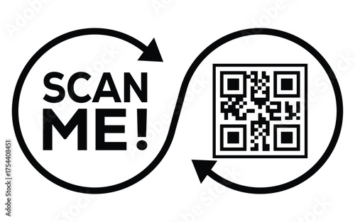 QR code scan icon set. Scan me frame. QR code scan for smartphone. QR code for mobile app, payment and identification. Vector illustration.
