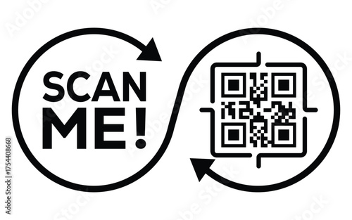 QR code scan icon set. Scan me frame. QR code scan for smartphone. QR code for mobile app, payment and identification. Vector illustration.