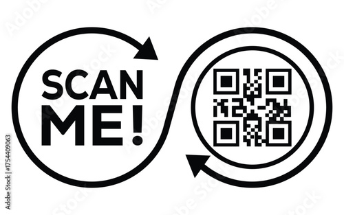 QR code scan icon set. Scan me frame. QR code scan for smartphone. QR code for mobile app, payment and identification. Vector illustration.