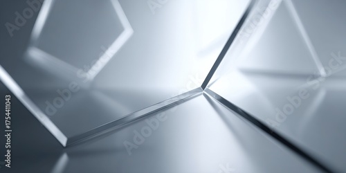 Abstract geometric planes with reflections creating a modern clean background.