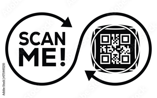 QR code scan icon set. Scan me frame. QR code scan for smartphone. QR code for mobile app, payment and identification. Vector illustration.