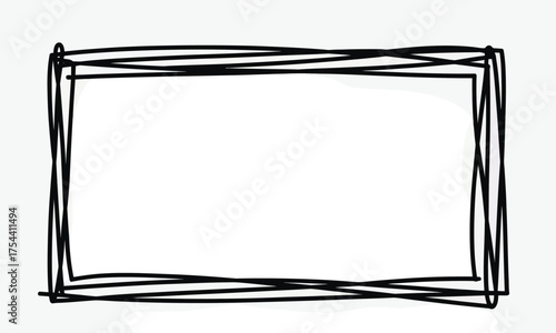 Hand drawn rectangular frame vector illustration scalable eps graphic elements for design projects silhouette vector illustration white background