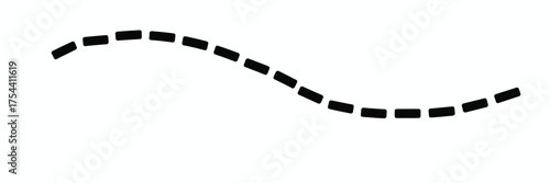 Dashed line vector illustration series of evenly spaced rectangular black segments scalable eps graphic silhouette vector illustration white background