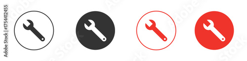 Wrench icon silhouette. editable vector template