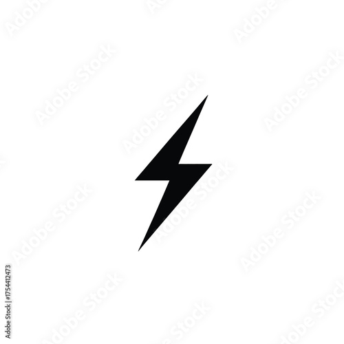 Solid black lightning bolt symbol vector illustration scalable eps icon for declarative use silhouette vector illustration white background