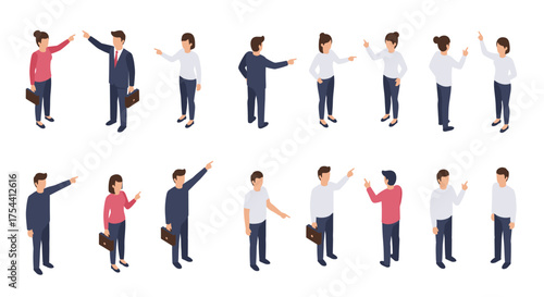 Isometric office conflict: diverse characters in collaborative work settings