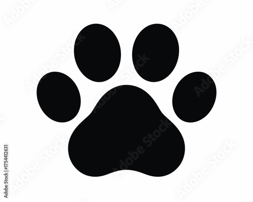 Scalable black dog paw silhouette vector graphic illustration eps animal icon for pet lovers silhouette vector illustration white background