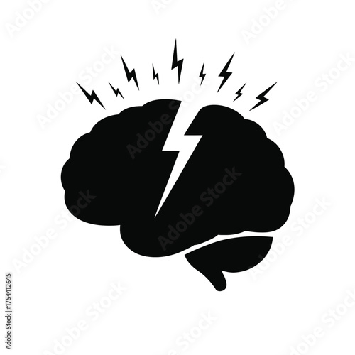 Brainstorming idea concept vector illustration scalable eps icon for innovation and creativity silhouette vector illustration white background