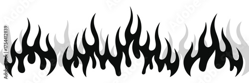Black flames vector graphic illustration scalable eps icon design element for digital and print projects silhouette vector illustration white background