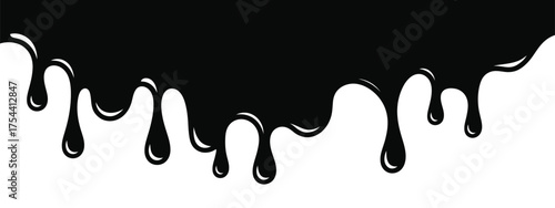 Dripping black ink vector illustration scalable eps graphic element for design silhouette vector illustration white background