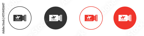 Ticket airline icon silhouette. editable vector template