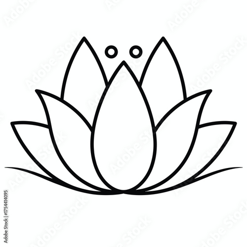 Asymmetrical lotus flower vector illustration scalable eps icon for general use silhouette vector illustration white background