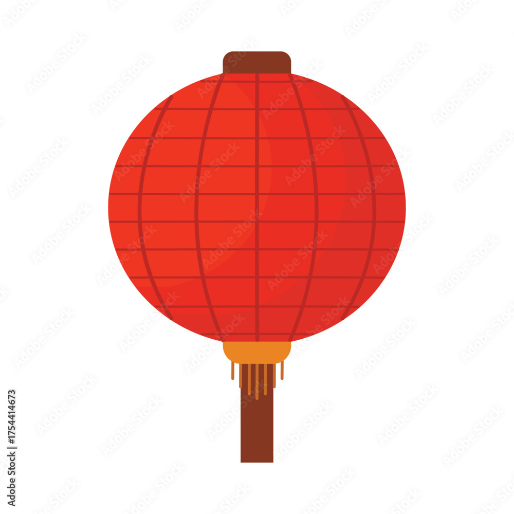 Fototapeta premium Bright red Taiwan lantern isolated on white background, perfect for festival and celebration designs vector illustration