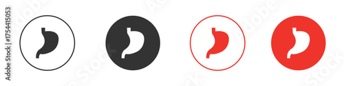 Stomach icon silhouette. editable vector template