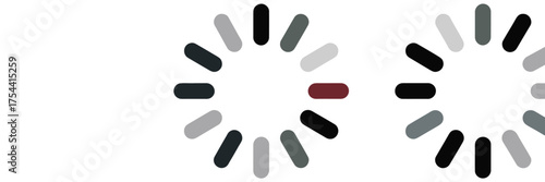 Dynamic circular loading indicators with color variation vector illustration silhouette vector illustration white background