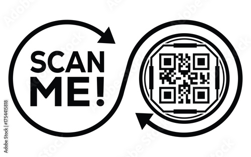 QR code scan icon set. Scan me frame. QR code scan for smartphone. QR code for mobile app, payment and identification. Vector illustration.