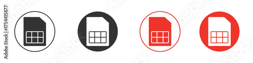 Sim card icon silhouette. editable vector template