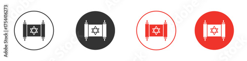 Scroll Torah icon silhouette. editable vector template