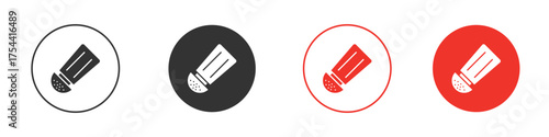 Salt shaker icon silhouette. editable vector template