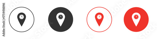 Real time location icon silhouette. editable vector template