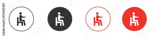 Person seat icon silhouette. editable vector template