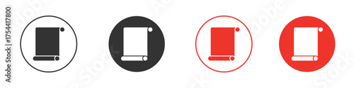 Paper Scroll icon silhouette. editable vector template