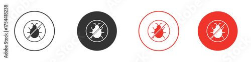 No Bug icon silhouette. editable vector template