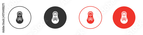 Nesting dolls icon silhouette. editable vector template