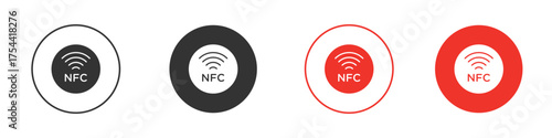NFC icon silhouette. editable vector template