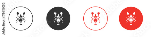 Lobster icon silhouette. editable vector template