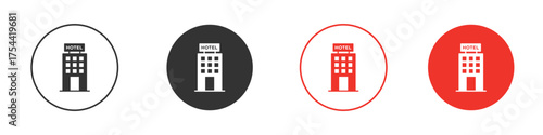 hotel icon silhouette. editable vector template