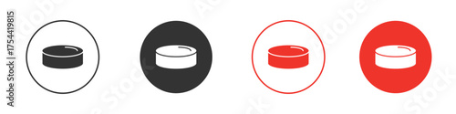 Hockey puck icon silhouette. editable vector template