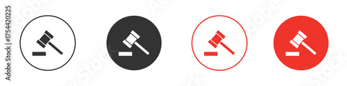 Gavel icon silhouette. editable vector template