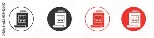 Floor plan icon silhouette. editable vector template