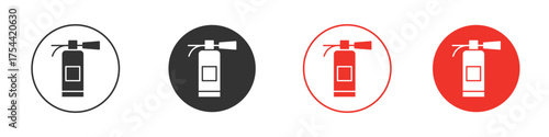 Fire extinguisher icon silhouette. editable vector template
