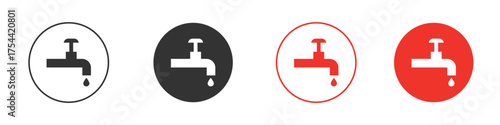 Faucet drip icon silhouette. editable vector template