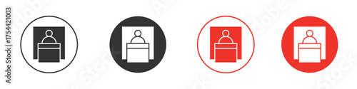 Exhibitor icon silhouette. editable vector template