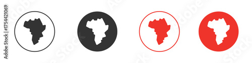 Earth africa icon silhouette. editable vector template