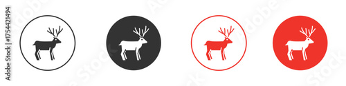Deer icon silhouette. editable vector template