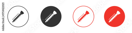 Clarinet icon silhouette. editable vector template