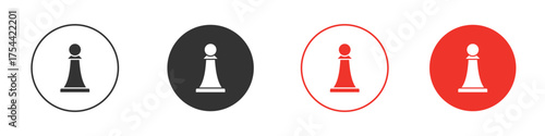 Chess pawn icon silhouette. editable vector template