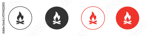 Campfire icon silhouette. editable vector template