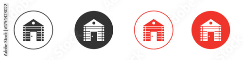 Cabin icon silhouette. editable vector template