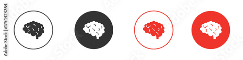Brain icon silhouette. editable vector template