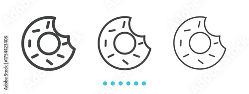 Donut Icon. Thin line icon vector